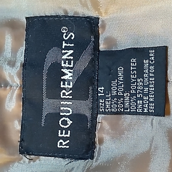 Requirements 14 wool blend tan blazer jacket - Picture 2 of 2